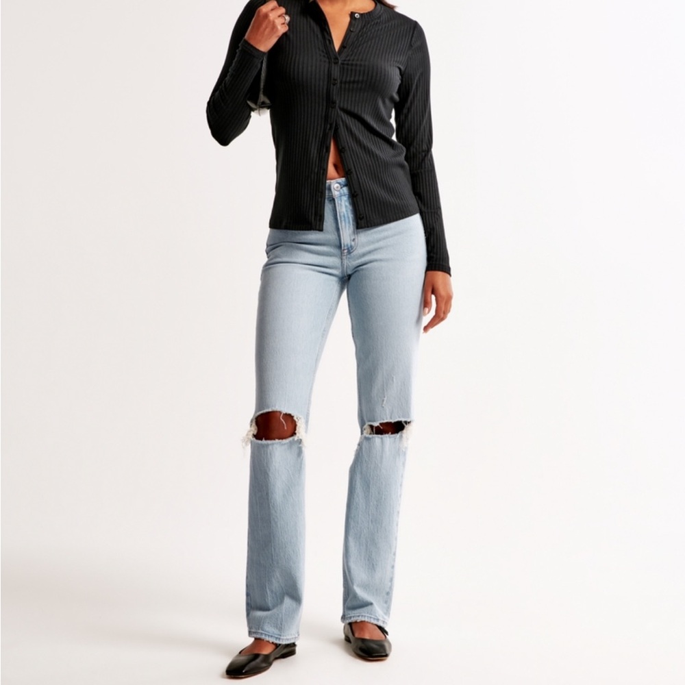 Abercrombie & Fitch Mid Rise 90s Straight Jeans, 30L
